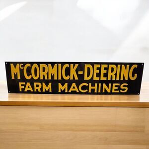 McCormick-Deering Farm Machines Vintage '80s Tin Metal Tractor Sign 23.8" x 5.5"
